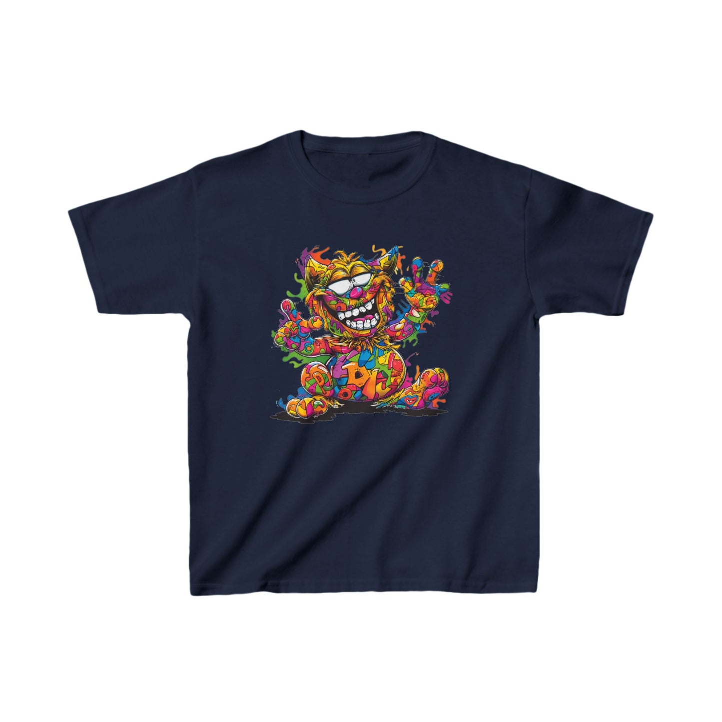 Youth Heavy Cotton™ Tee - Kids Graphic Tee - Unisex Funny Cat T-Shirt