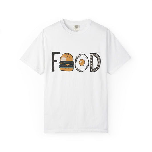 Food Unisex Garment-Dyed T-Shirt | Fun Burger & Egg Graphic