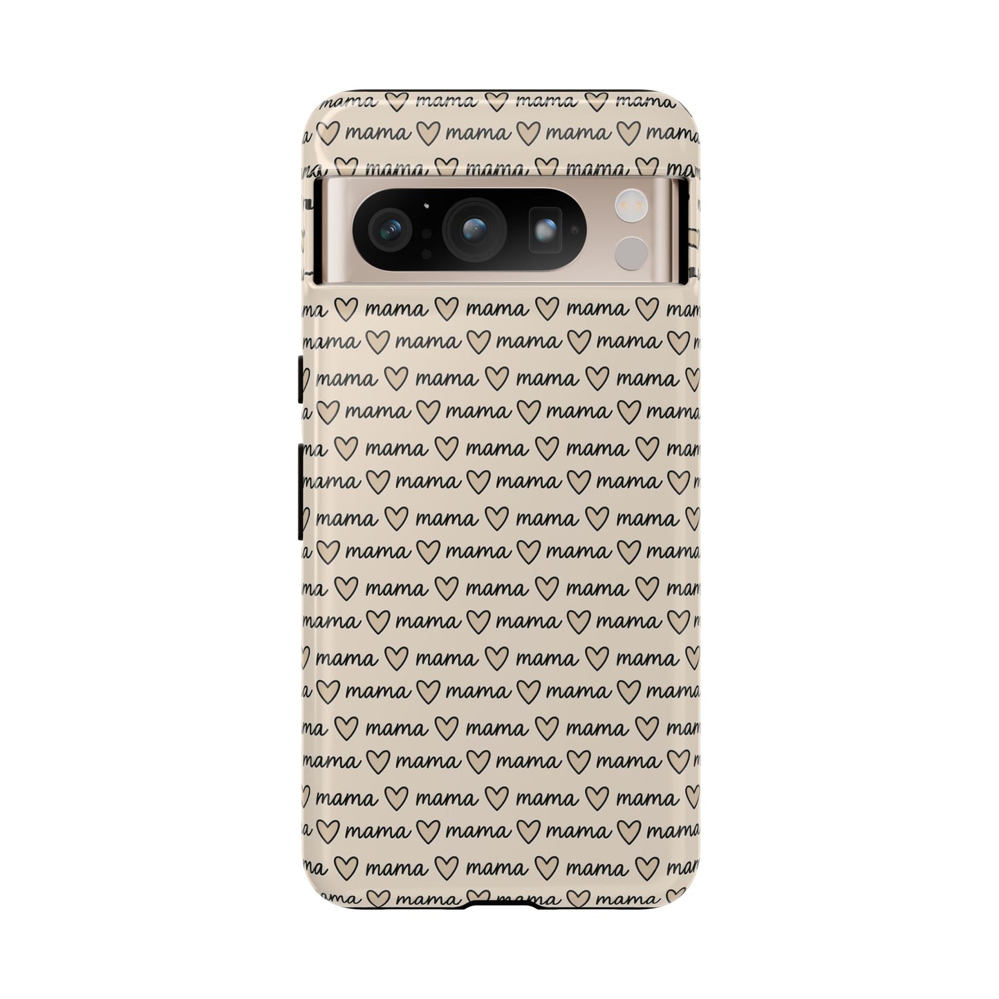 Mama Script Heart Pattern Phone Case