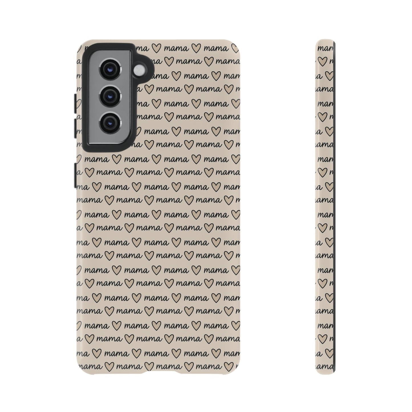 Mama Script Heart Pattern Phone Case