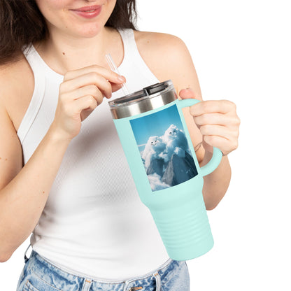 Insulated Travel Mug, 40oz - Cloud Smiles Design Insulated Mug
