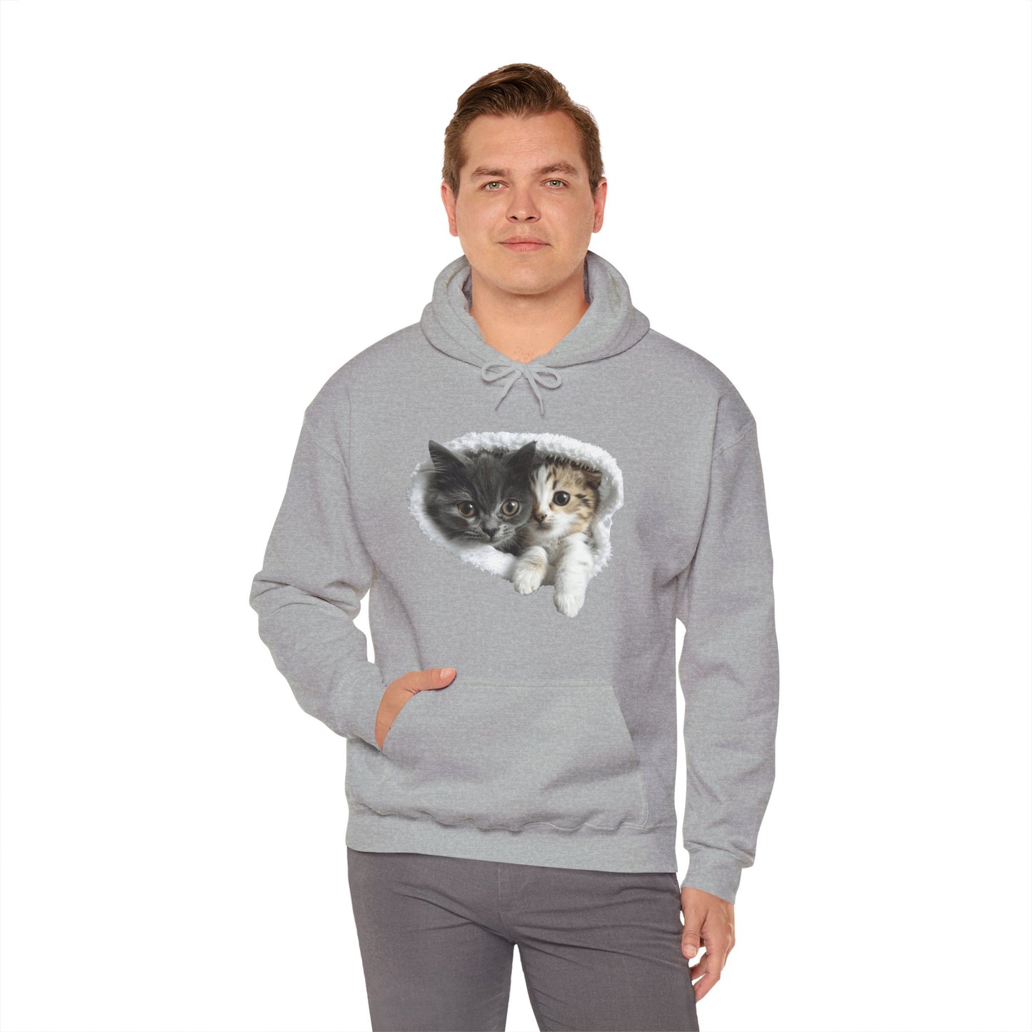 Cute Cat Design for Cat Lovers - Unisex Heavy Blend™ Hooded Sweatshirt - Cat Hoodies for Men and Women
