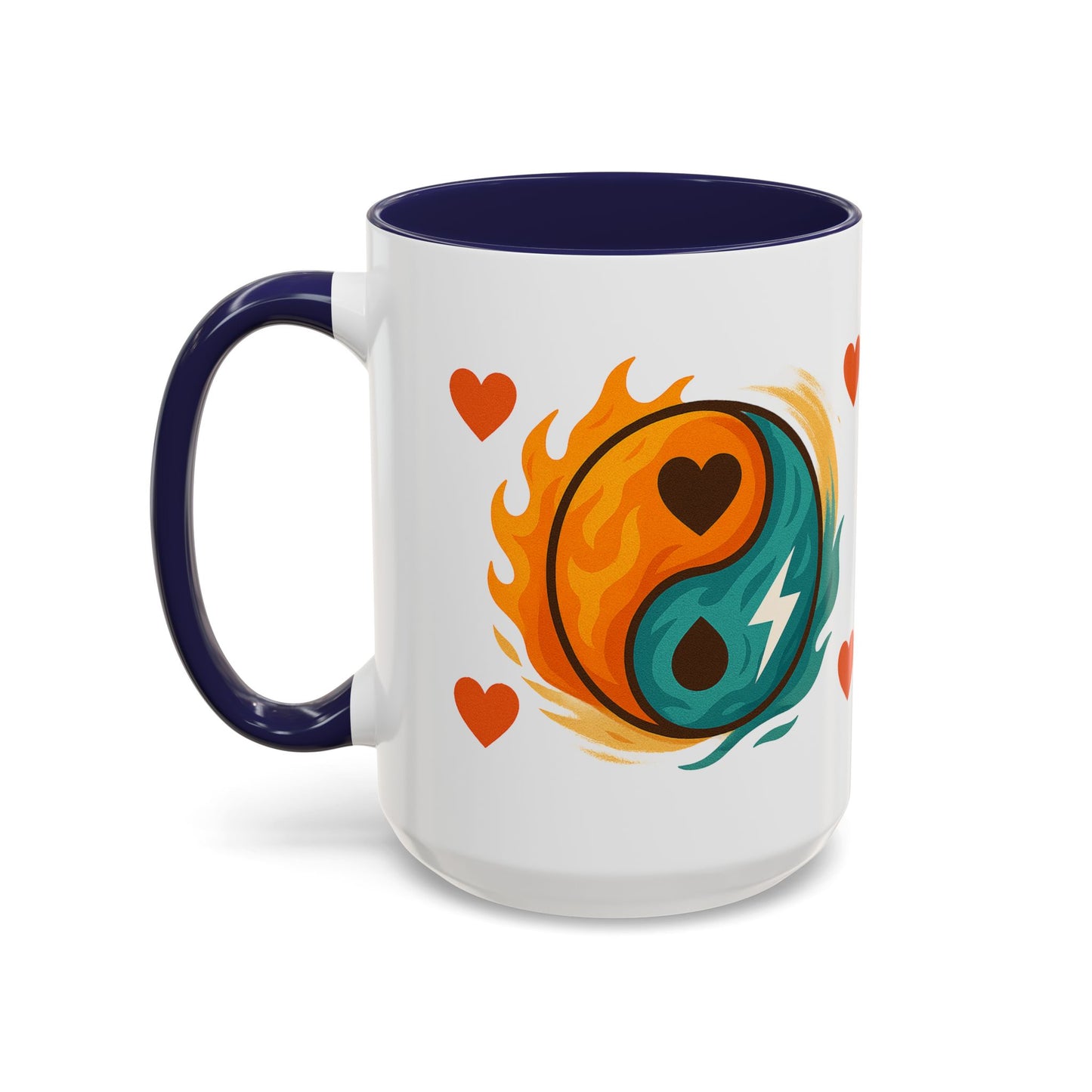 Bold Yin Yang Accent Coffee Mug – 11oz & 15oz – Perfect for Coffee Lovers
