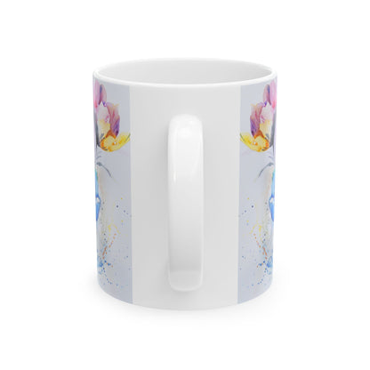 Ceramic Mug, Watercolor Artistic Florals, (11oz, 15oz)