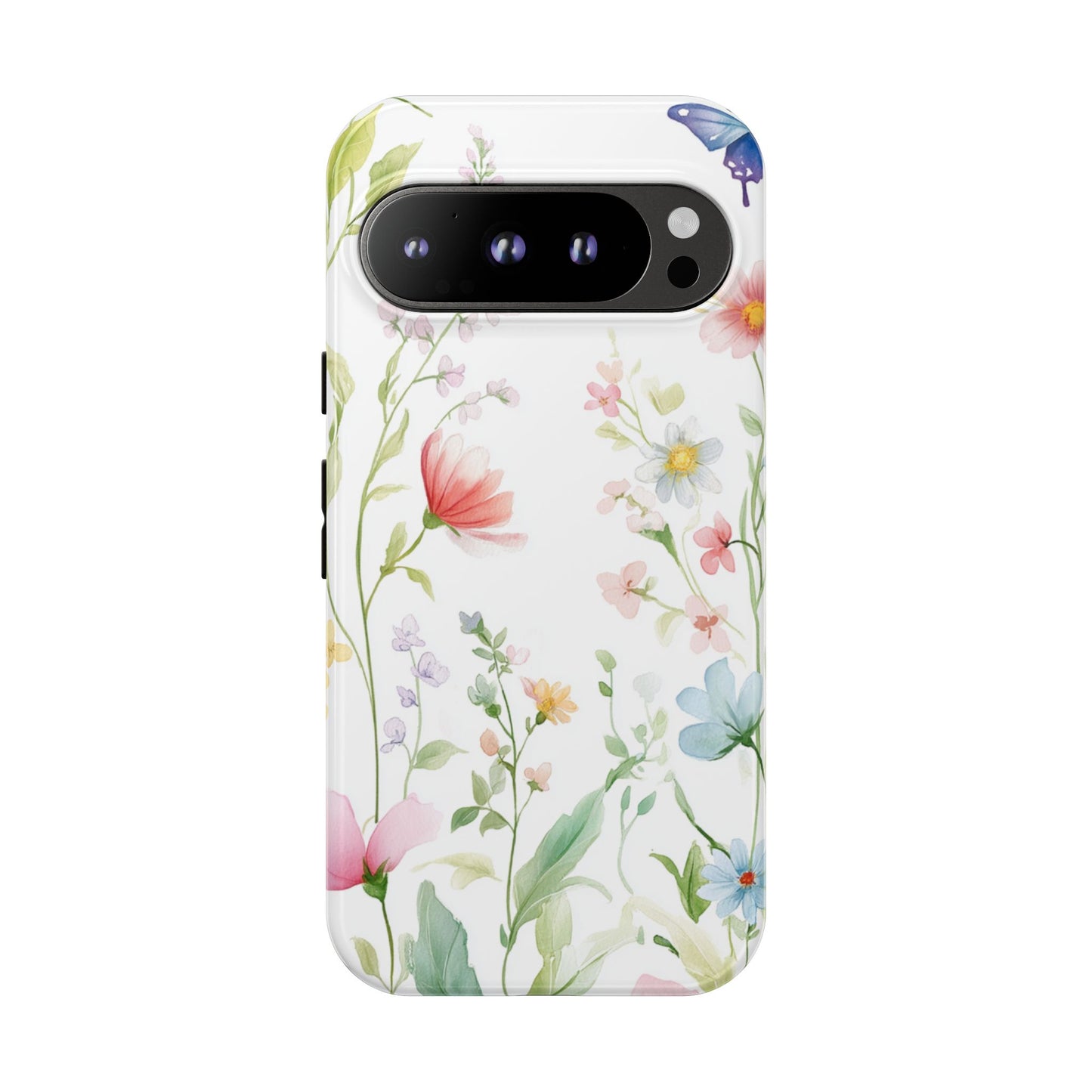 Watercolor Wildflower & Butterfly Phone Case - iPhone, Samsung, and Google case