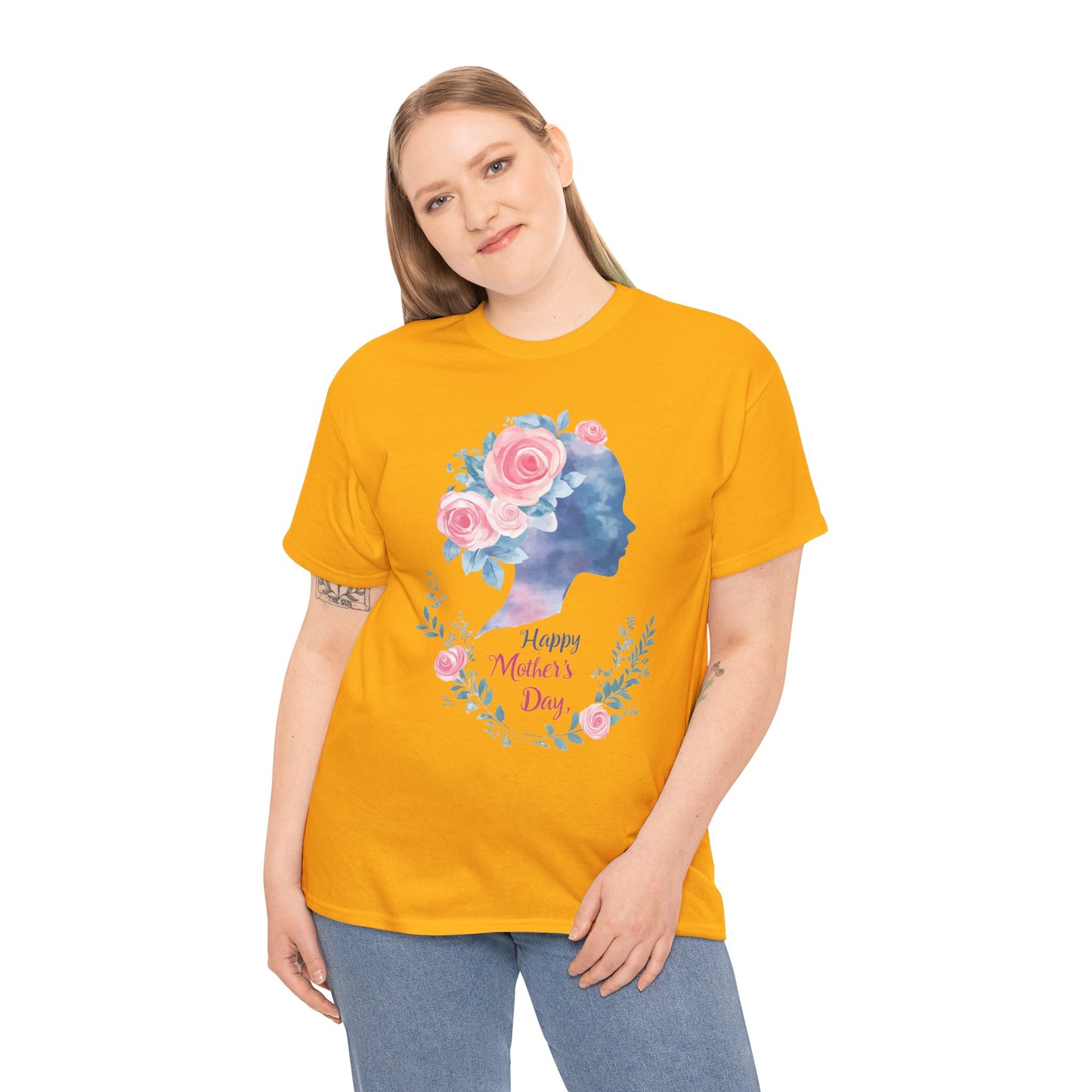 Floral Mother’s Day Heavy Cotton Tee - Gift for Mom