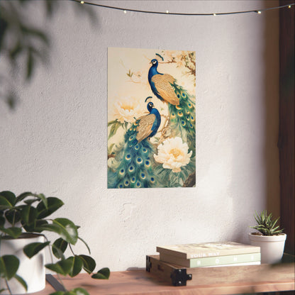 Matte Vertical Peacock Poster