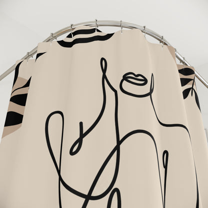 Abstract Line Art Shower Curtain