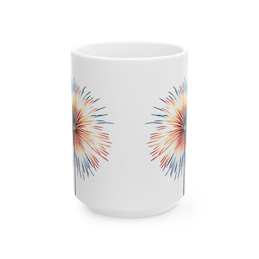 Fireworks Ceramic Mug, (11oz, 15oz)