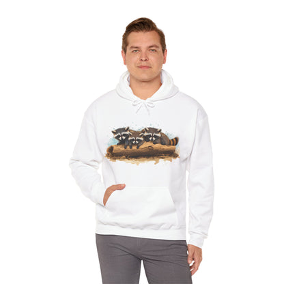 Cozy Raccoon Hooded Sweatshirt - Unisex Heavy Blend™- Raccoon in hoodie - Raccoon Hoodie with ears
