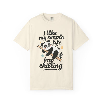 I Like My Simple Life Panda T-Shirt - Unisex Casual Tee