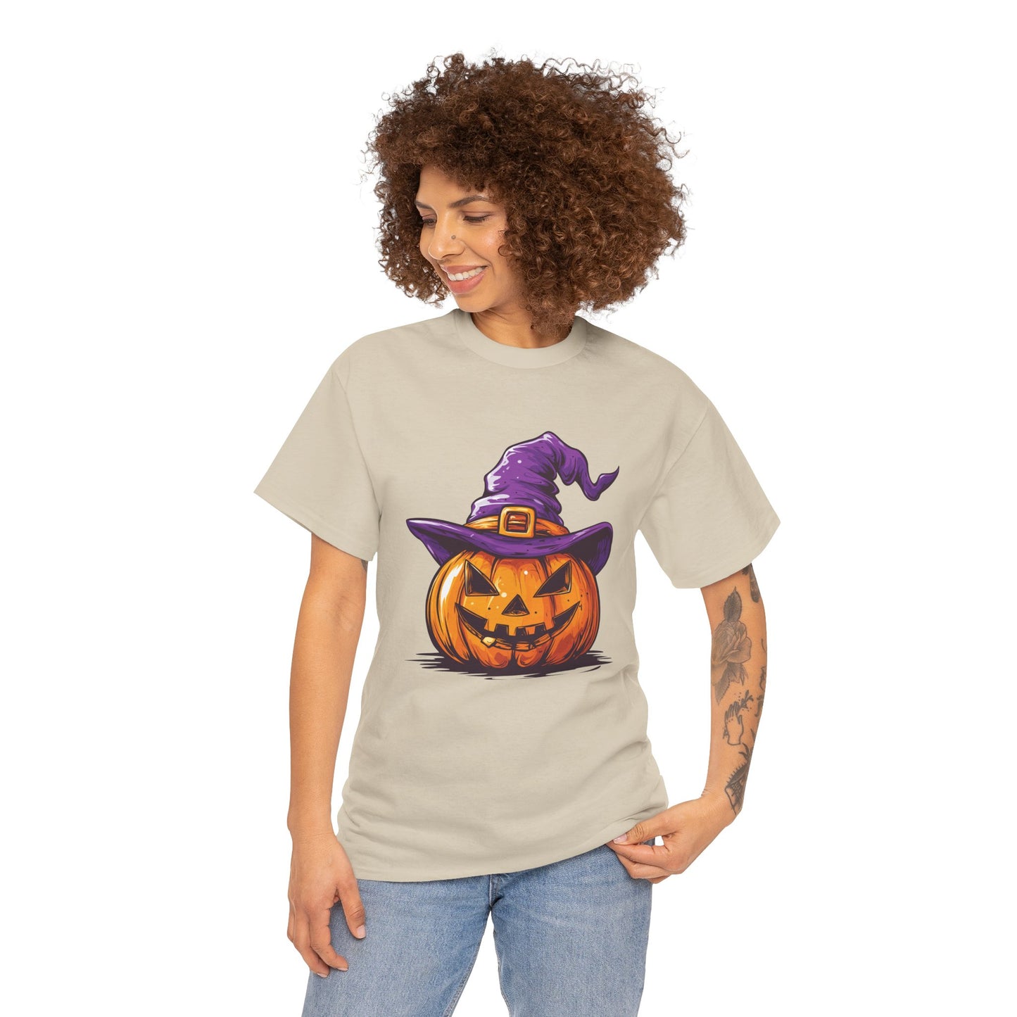Pumpkin T-shirt - Halloween Tee - Unisex Heavy Cotton Tee - Spooky t-shirt
