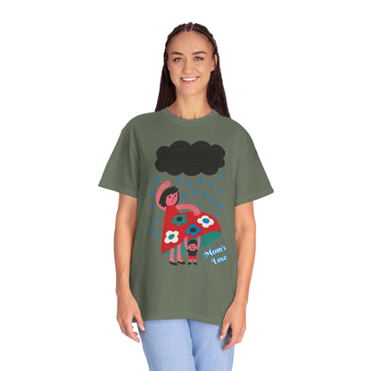 Colorful Rainy Day Unisex T-Shirt - Whimsical Design Featuring Flowers & Clouds - Mother's day Gift - Birthday Gift