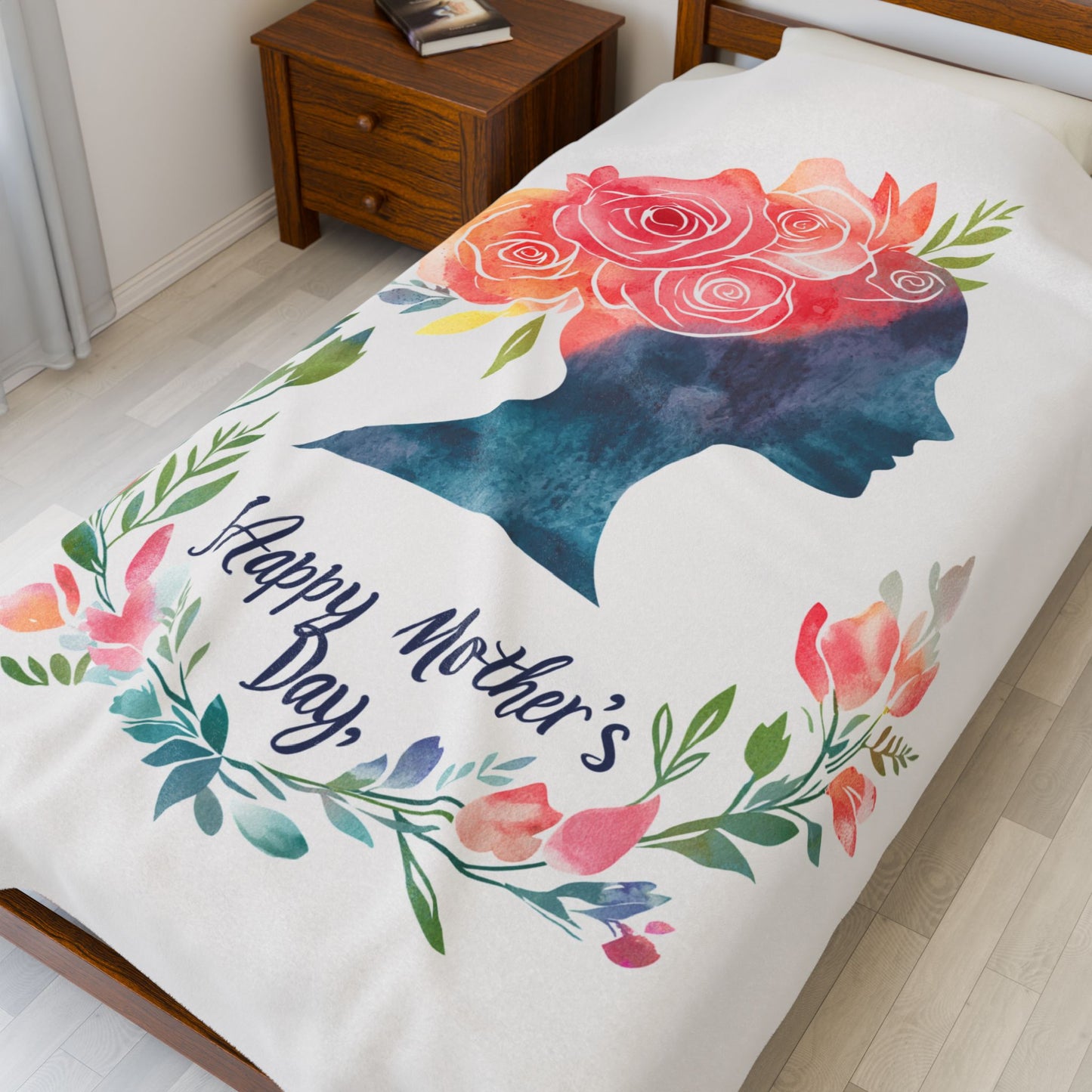 Mother's Day Floral Velveteen Plush Blanket