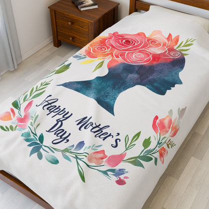 Mother's Day Floral Velveteen Plush Blanket