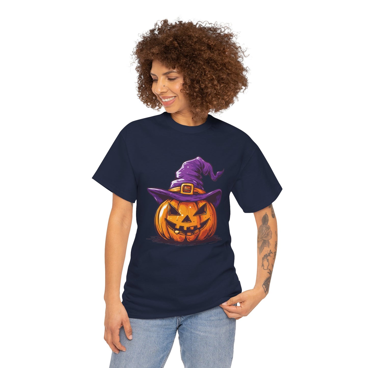 Pumpkin T-shirt - Halloween Tee - Unisex Heavy Cotton Tee - Spooky t-shirt