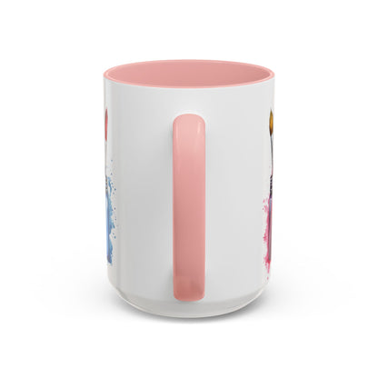 Paint Brushes Design Tea Cup - Accent Watercolor Coffee Mug, (11, 15oz)