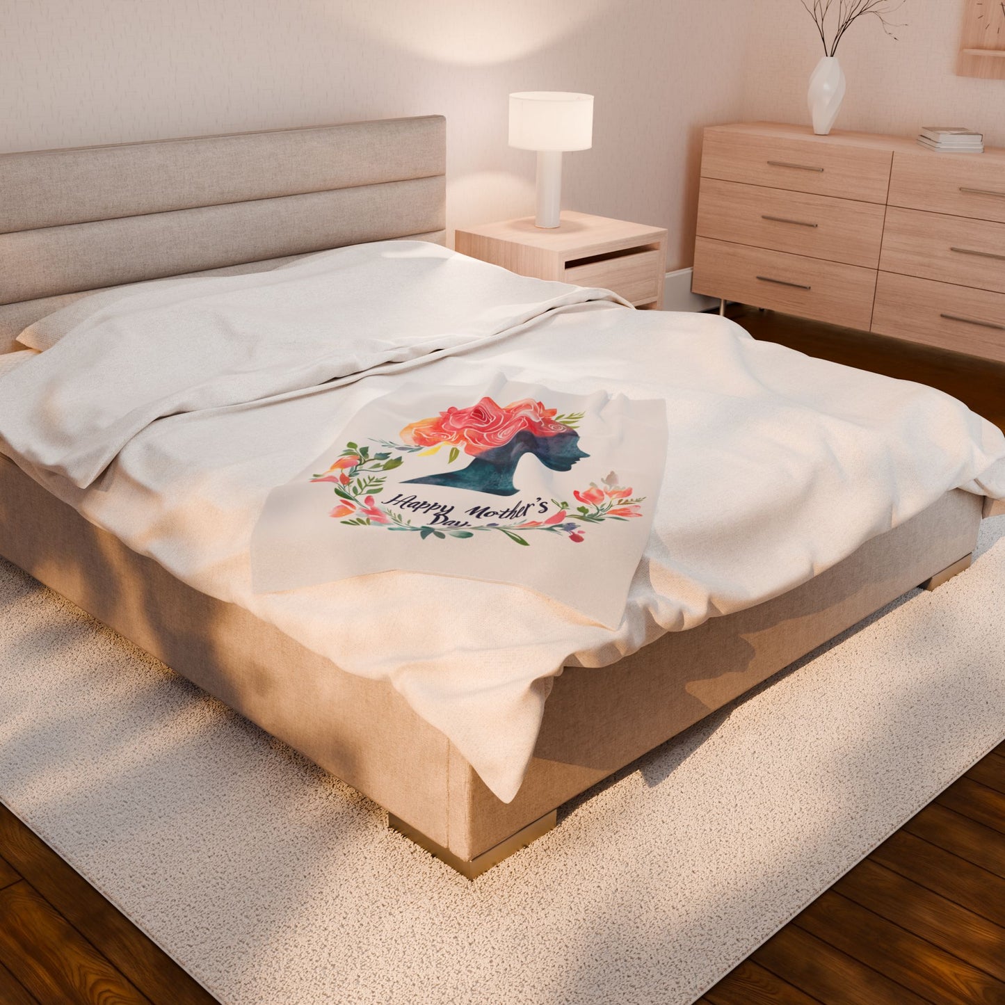 Mother's Day Floral Velveteen Plush Blanket