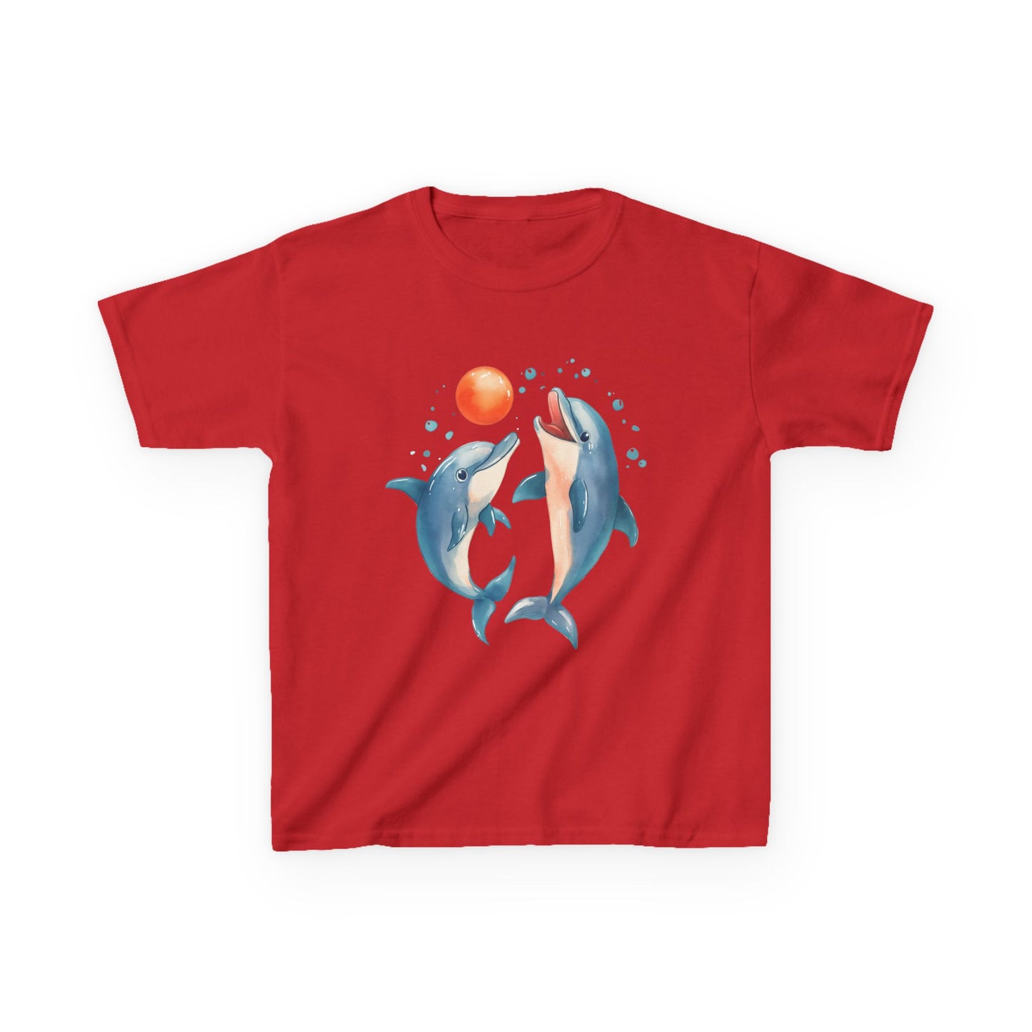 Playful Dolphins design Youth T-shirt- Unisex Youth Heavy Cotton™ Tee