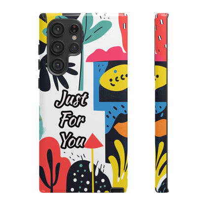 Colorful Phone Case with "Just For You" Design - Fun Gift, Unique Phone Accessory, Vibrant Design, Custom Gift Idea, Personal Touch