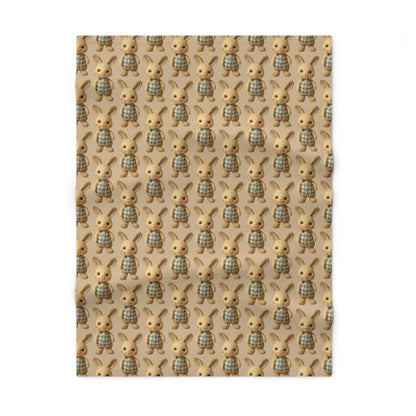 Soft Beige Fleece Baby Blanket -  Rabbit Blanket