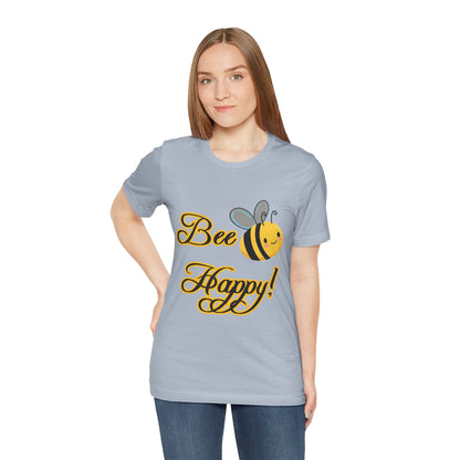 Bee Happy Unisex Jersey Tee - Cheerful Graphic T-Shirt for Positive Vibes