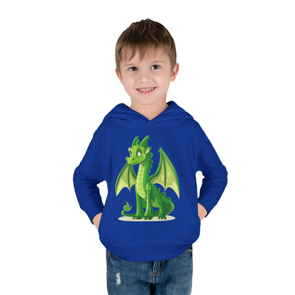 Toddler Pullover Fleece Hoodie - Cute Cartoon Dragon Design Hoodie