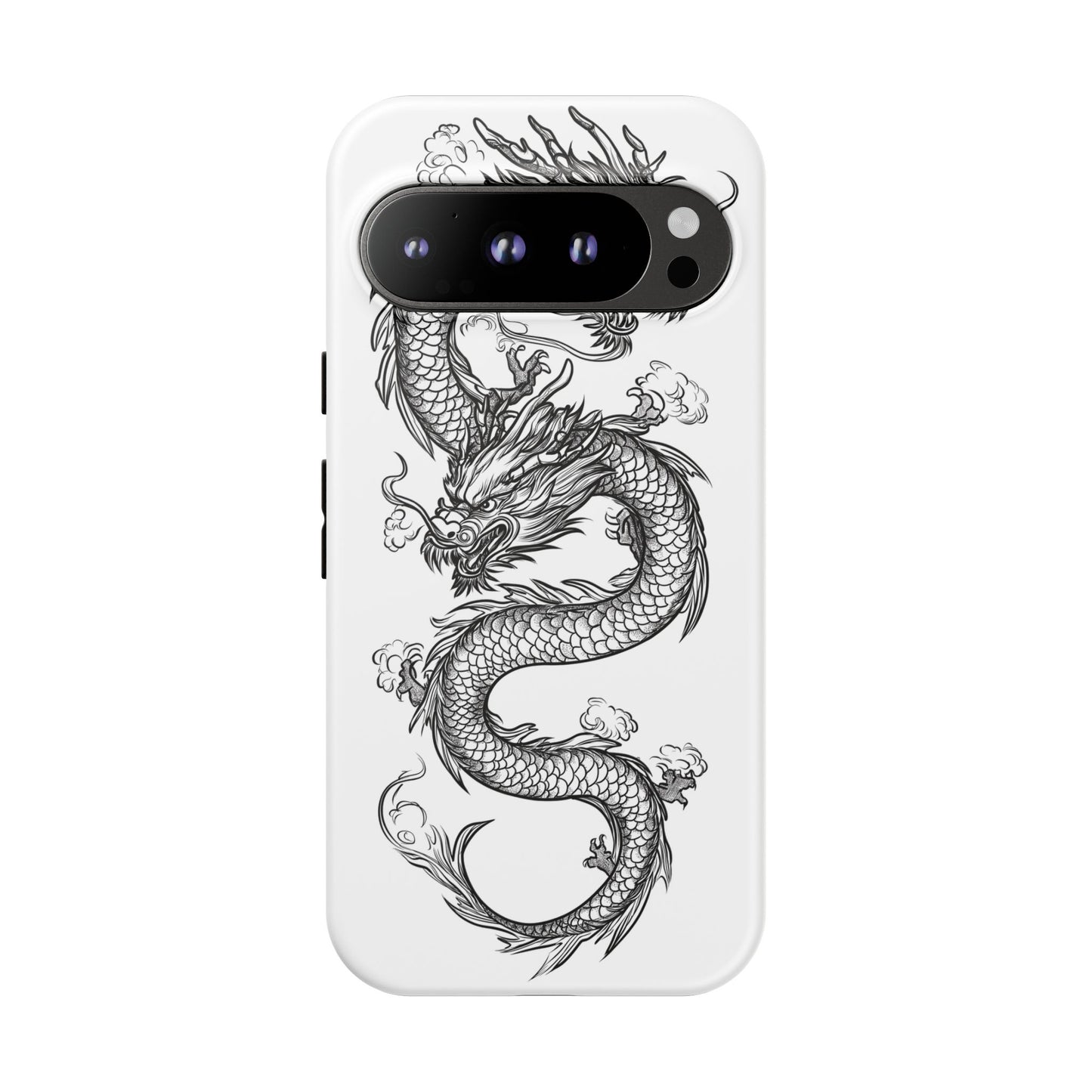 Dragons Phone Cases - Black Ink Tattoo Design of Dragons Tough Cases