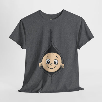 Cute Baby Face Cotton Tee - Fun Graphic T-Shirt for pregnant women