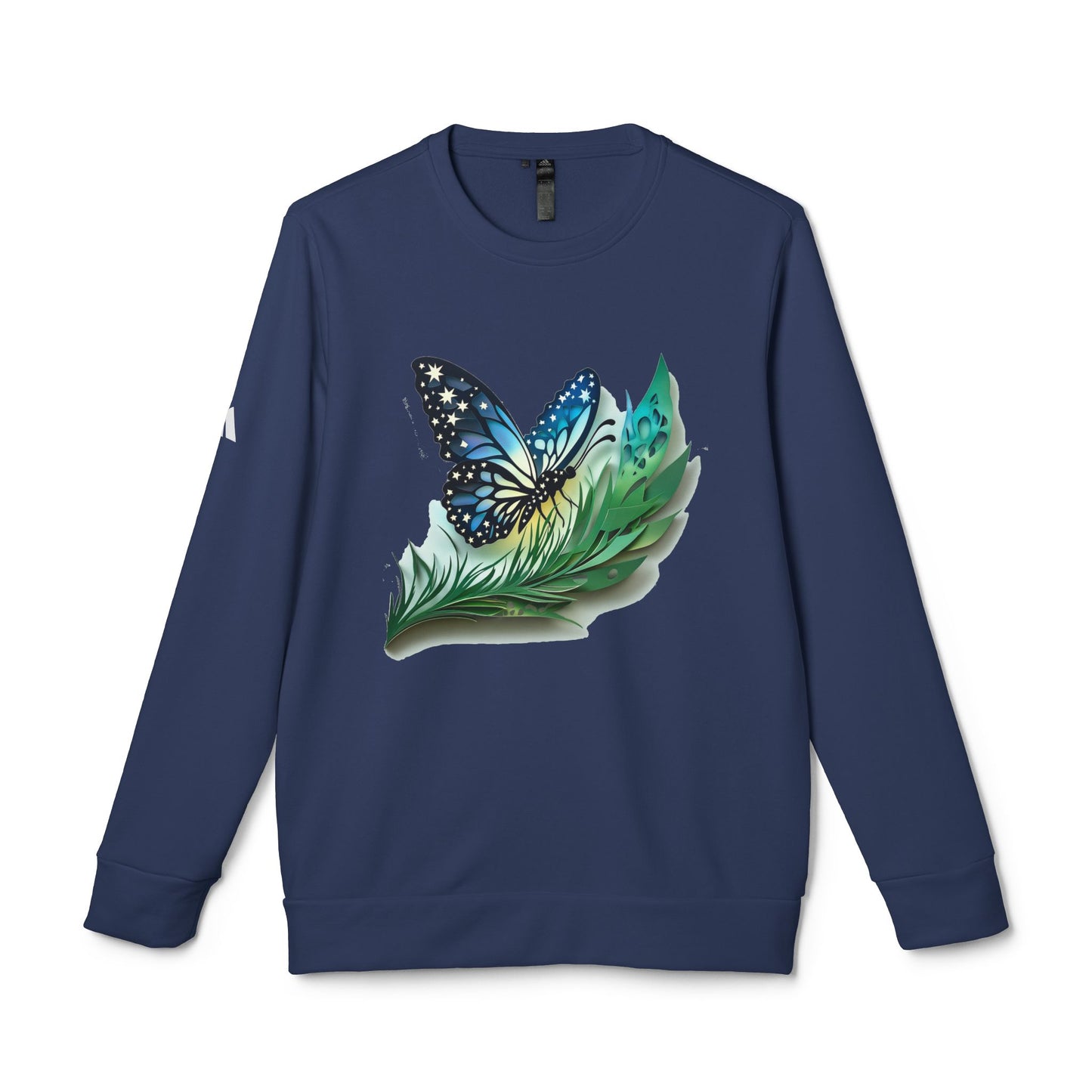 Butterfly Adidas Unisex Fleece Crewneck Sweatshirt