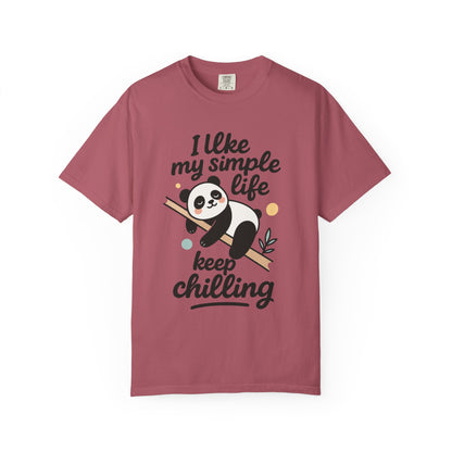 I Like My Simple Life Panda T-Shirt - Unisex Casual Tee