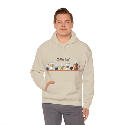 Unisex Heavy Blend™ Hooded Sweatshirt - Coffee Lovers Unisex Hoodie - Cozy Coffee Cups Design Hoodie for Men and Women