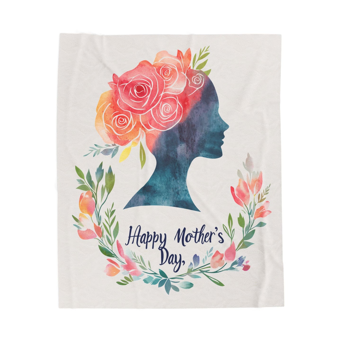 Mother's Day Floral Velveteen Plush Blanket