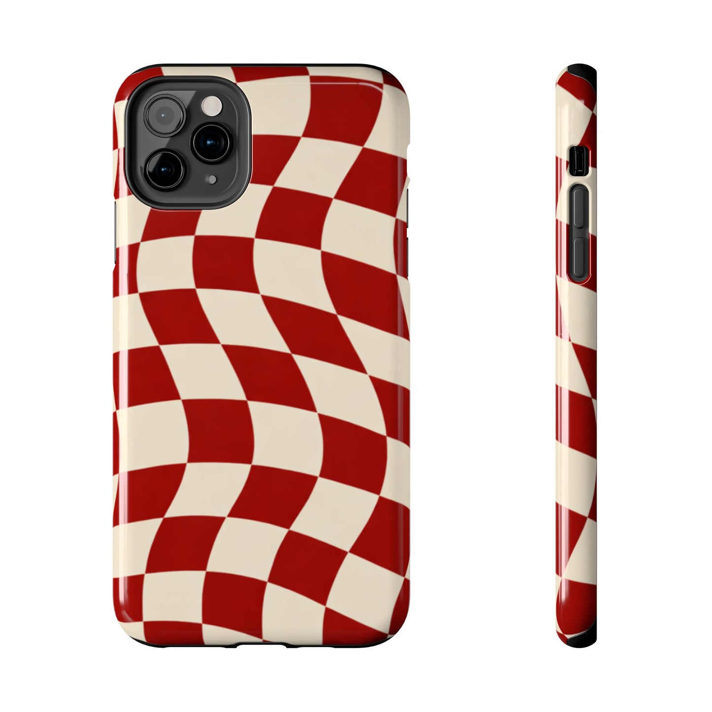 Red Wavy Checker Phone Case