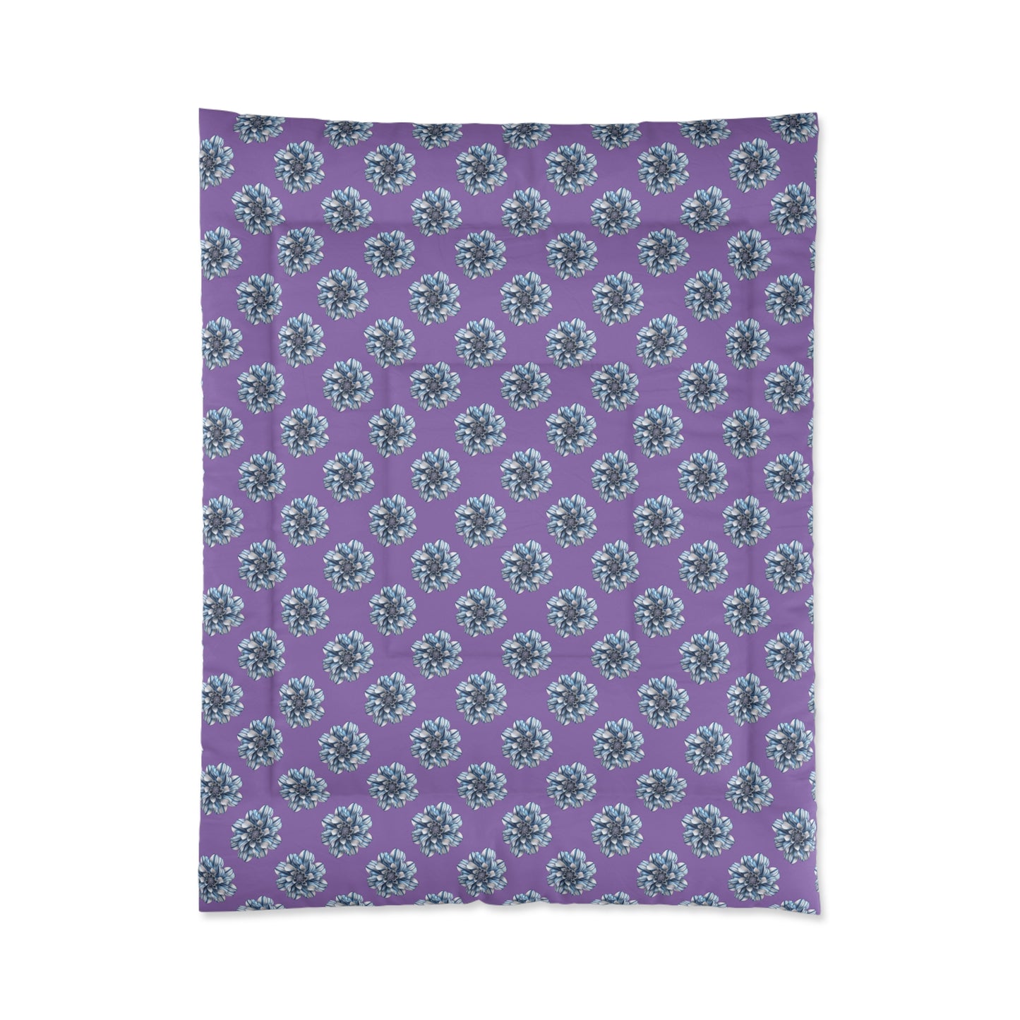 Light Purple Cozy Throw Blanket with Striped Floral Design