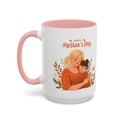 Happy Mother's Day Accent Coffee Mug - 11oz & 15oz, Perfect Gift for Moms