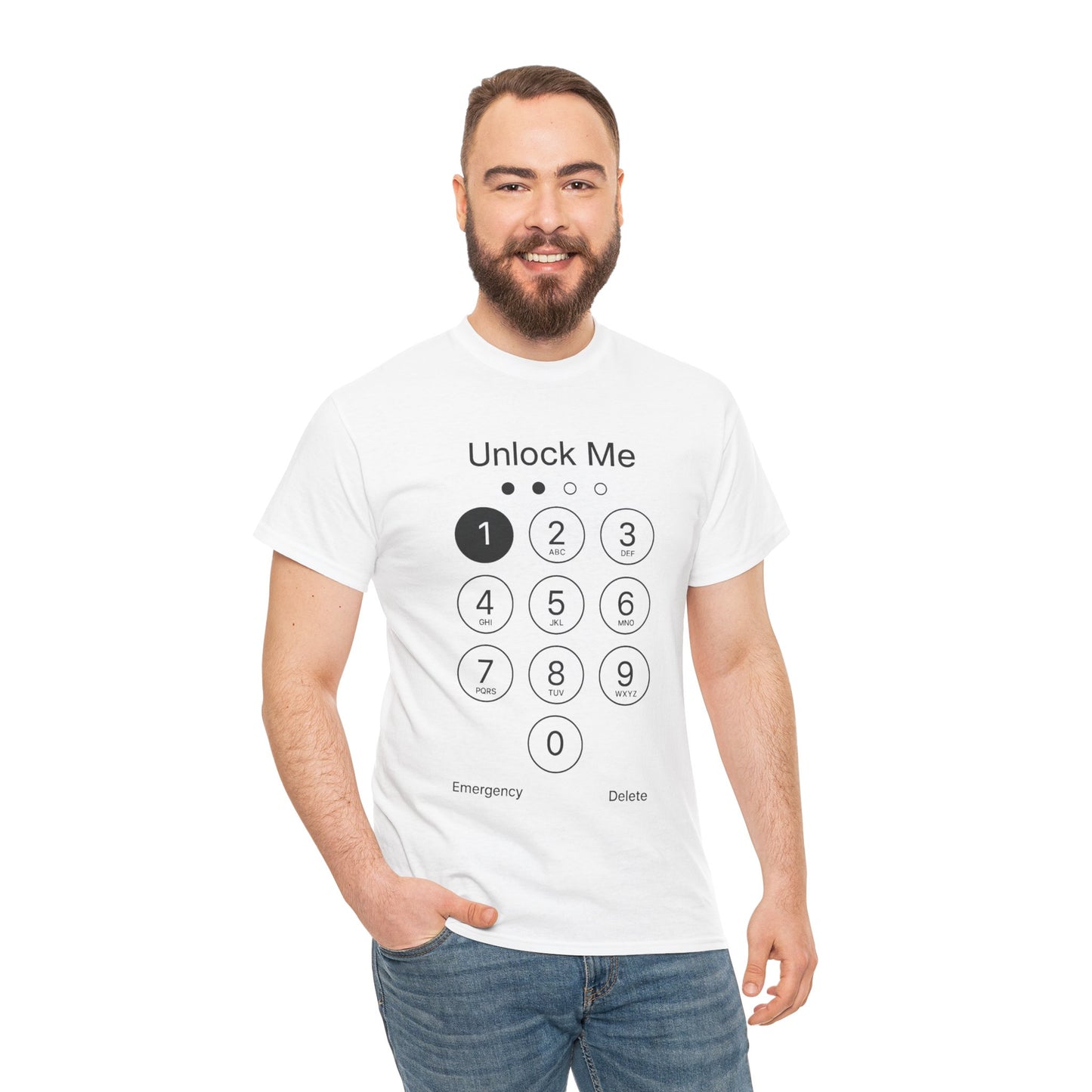 Unlock Me Graphic Tee, Funny T-Shirt for Tech Lovers, Casual Wear, Gift for Birthdays, Tech-themed Apparel, Unisex Heavy Cotton Tee