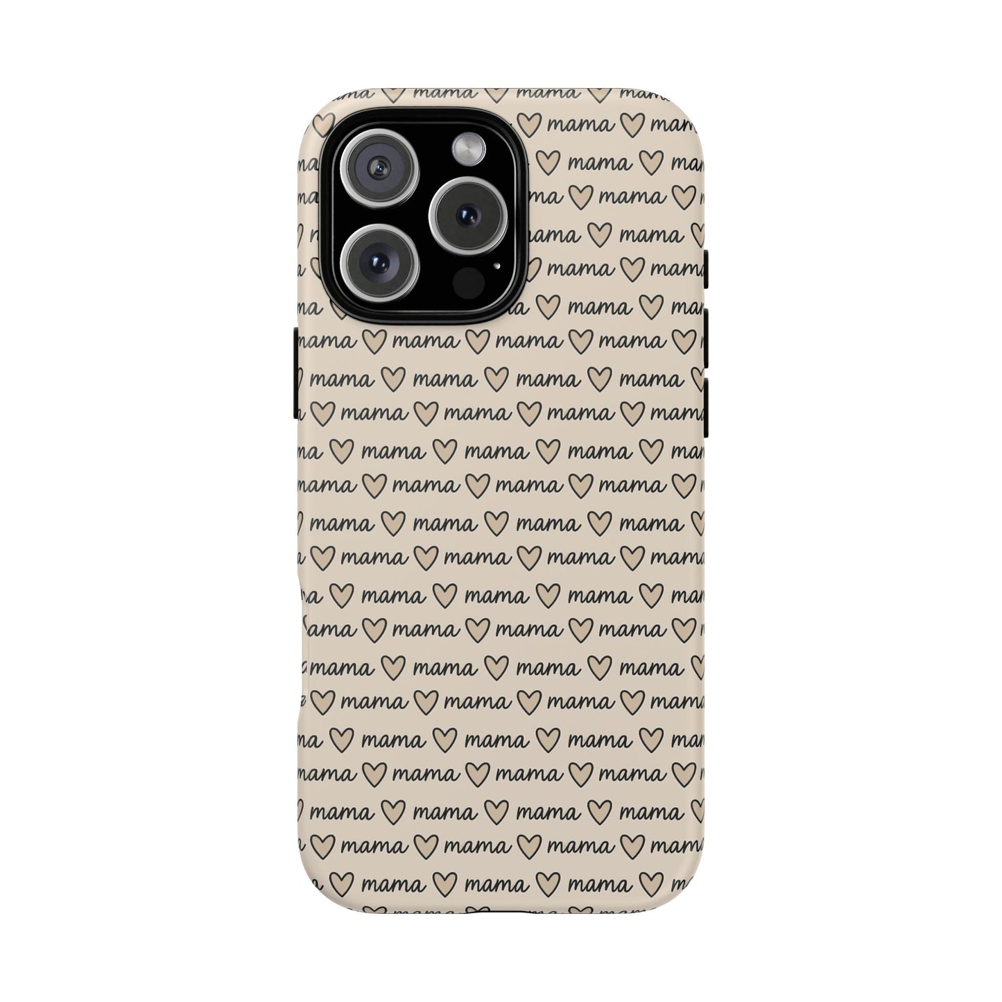 Mama Script Heart Pattern Phone Case