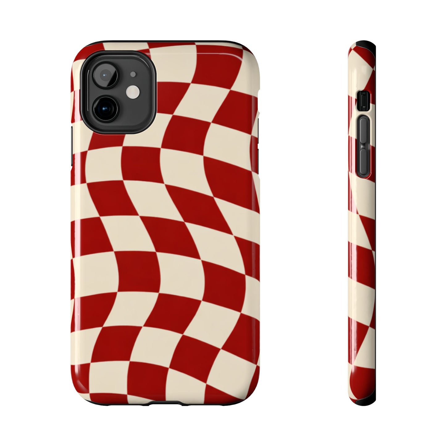 Red Wavy Checker Phone Case