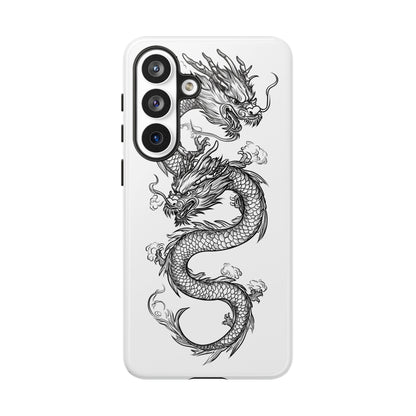 Dragons Phone Cases - Black Ink Tattoo Design of Dragons Tough Cases