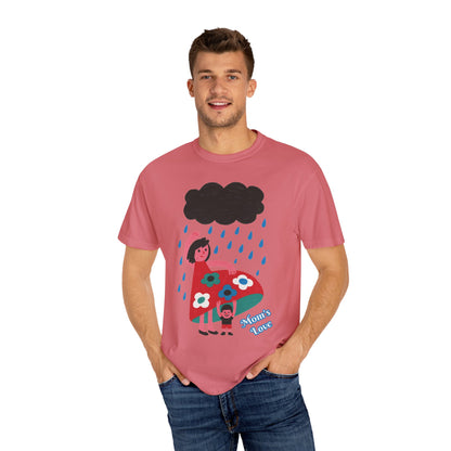 Colorful Rainy Day Unisex T-Shirt - Whimsical Design Featuring Flowers & Clouds - Mother's day Gift - Birthday Gift