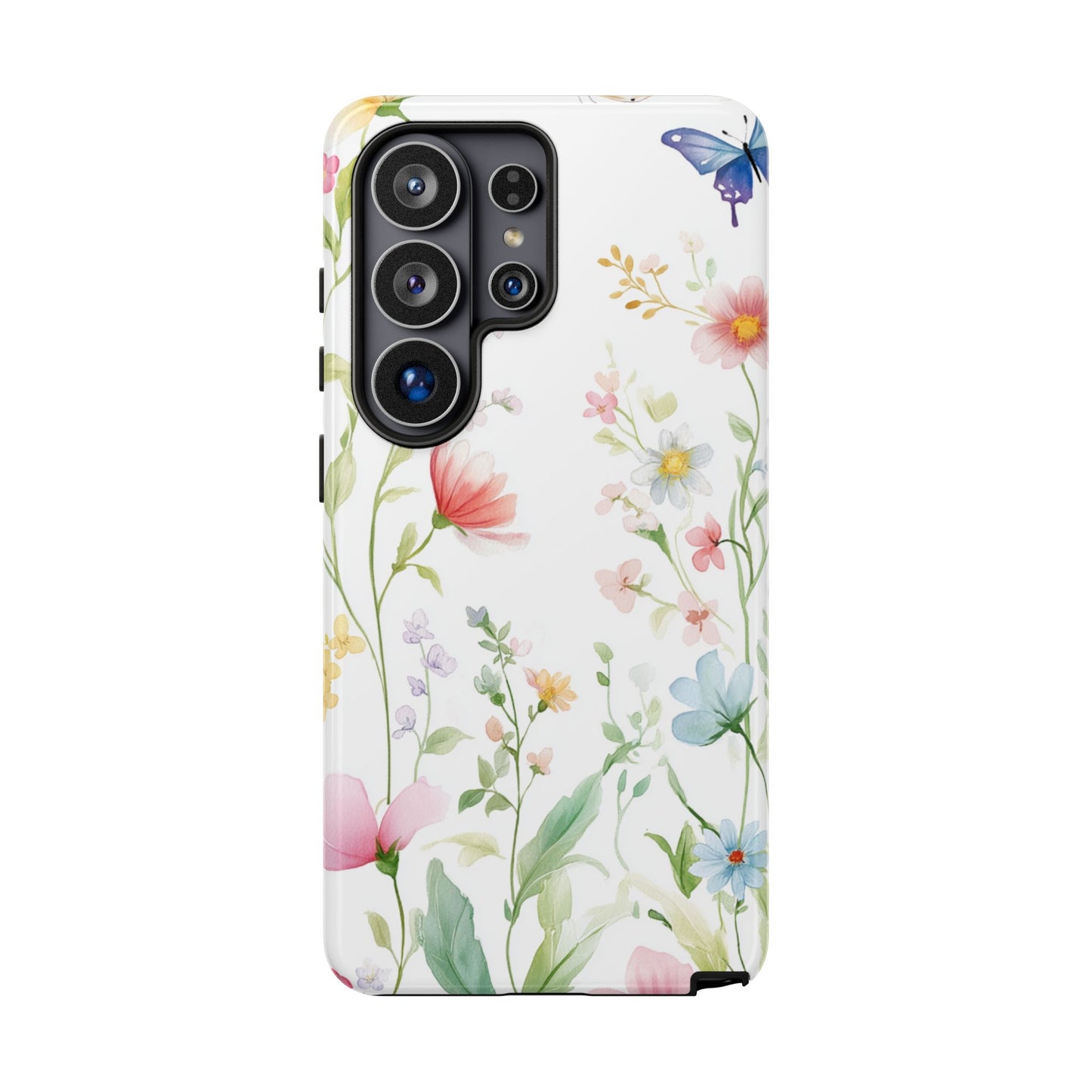 Watercolor Wildflower & Butterfly Phone Case - iPhone, Samsung, and Google case