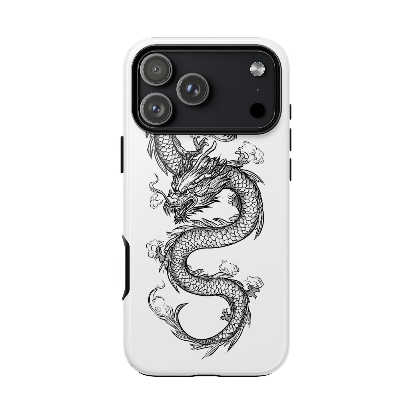 Dragons Phone Cases - Black Ink Tattoo Design of Dragons Tough Cases