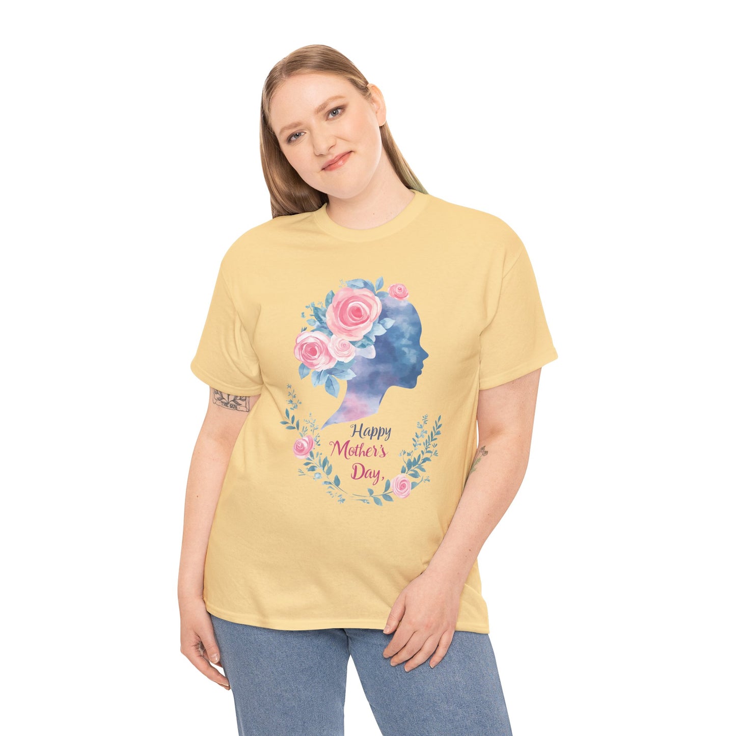 Floral Mother’s Day Heavy Cotton Tee - Gift for Mom