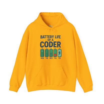 Battery Life of a Coder Hoodie, Programmer Gift, Coding Apparel, Techie Fashion