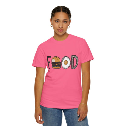 Food Unisex Garment-Dyed T-Shirt | Fun Burger & Egg Graphic