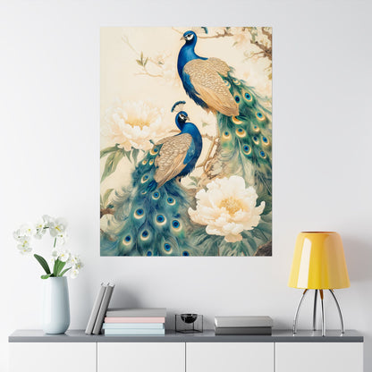 Matte Vertical Peacock Poster