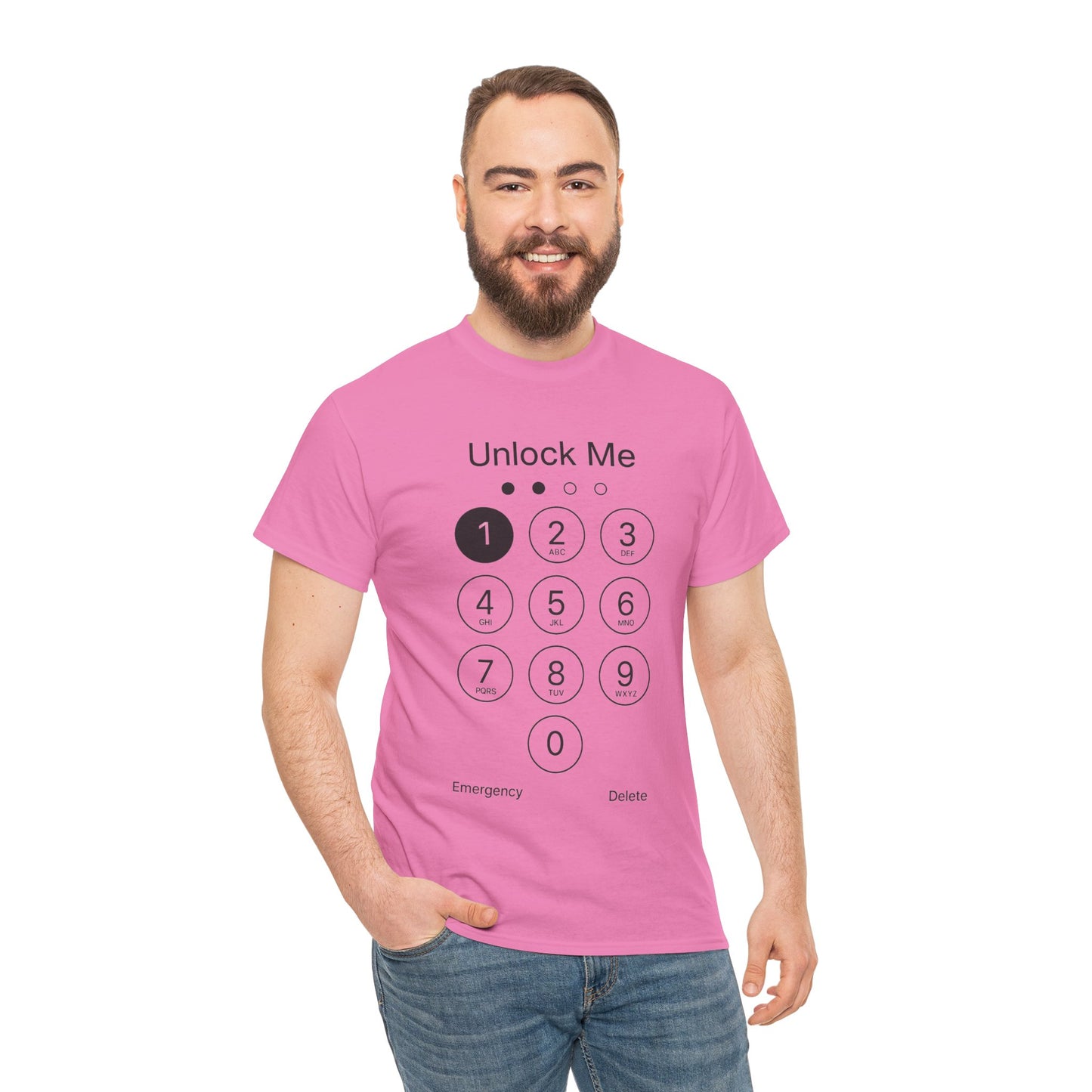Unlock Me Graphic Tee, Funny T-Shirt for Tech Lovers, Casual Wear, Gift for Birthdays, Tech-themed Apparel, Unisex Heavy Cotton Tee