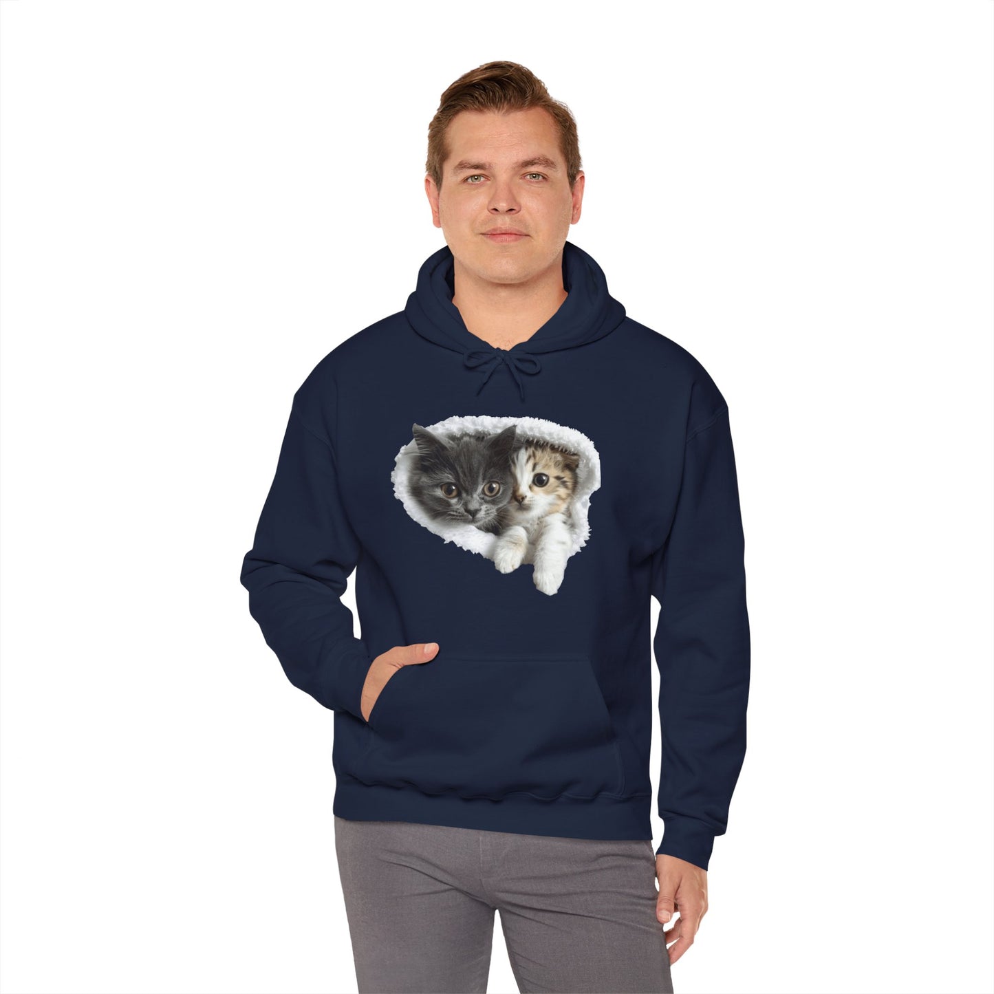 Cute Cat Design for Cat Lovers - Unisex Heavy Blend™ Hooded Sweatshirt - Cat Hoodies for Men and Women
