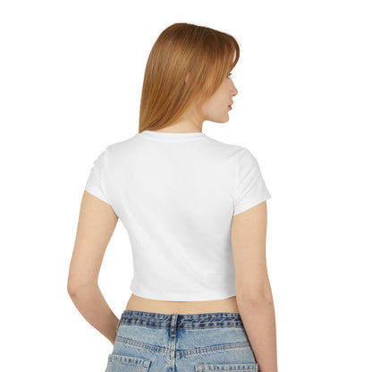 Floral Dreamscape Women Baby Tee - Artistic Short-Sleeve Top for Nature Lovers